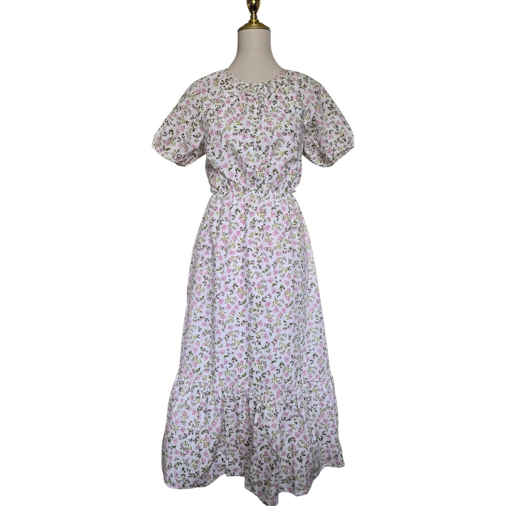 J.Crew Floral Cotton Midi Dress Size 6‎ Back Cutout Short Sleeve NWT